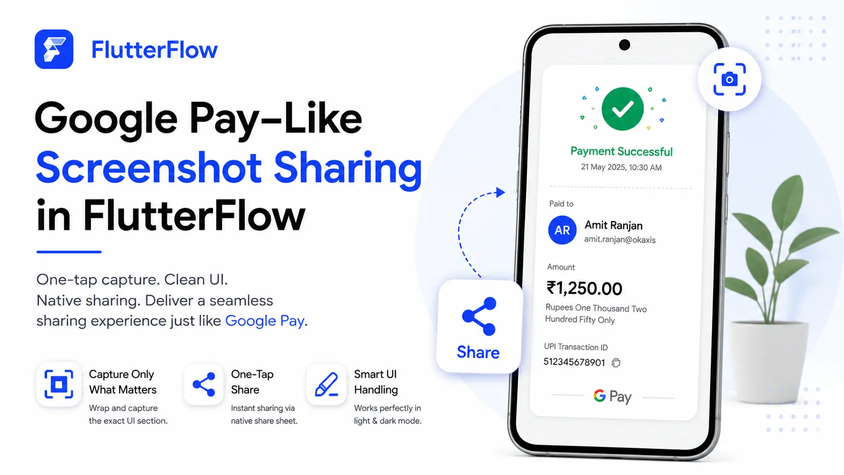 Google Pay–Like Screenshot Sharing in FlutterFlow
