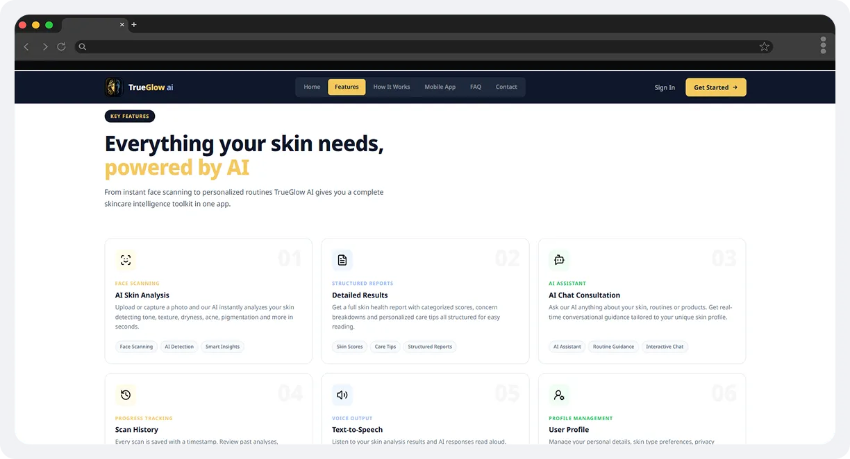 TrueGlow AI – AI-Powered Skincare App screen 2