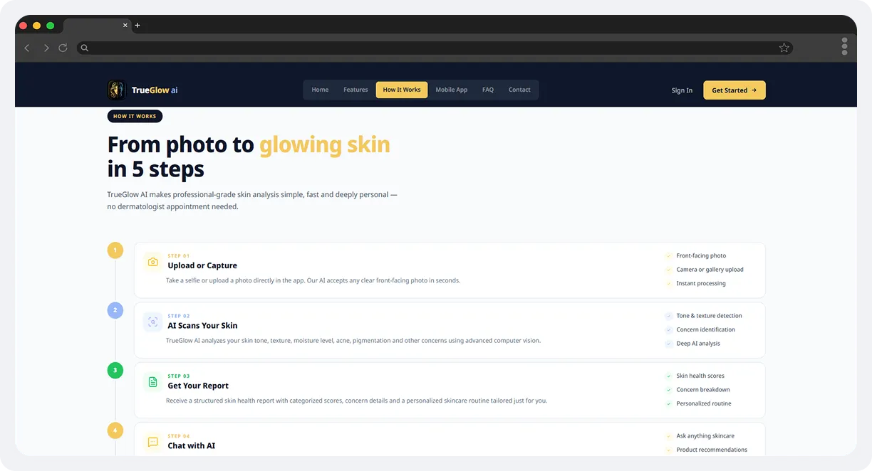 TrueGlow AI – AI-Powered Skincare App screen 3