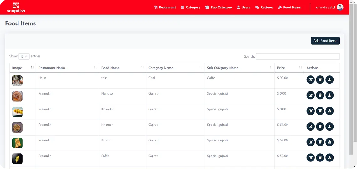 SnapDish – Restaurant Menu Creation & Review (Web Admin Panel) screen 12