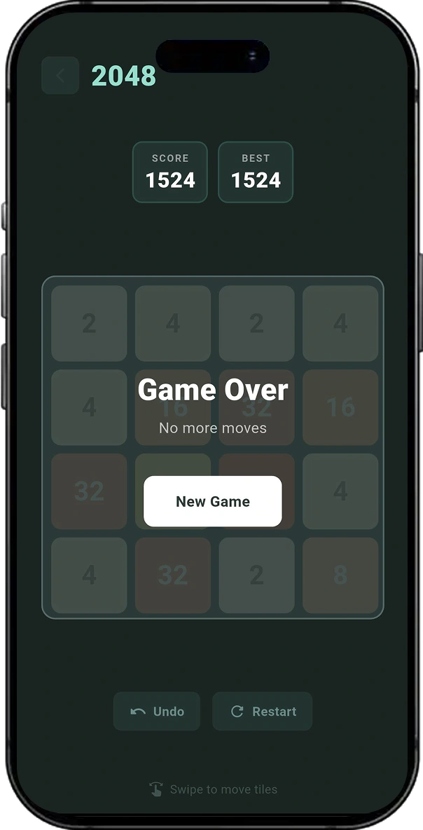 2048 Game screen 2