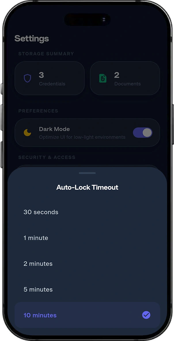 Secure Auth Vault screen 7