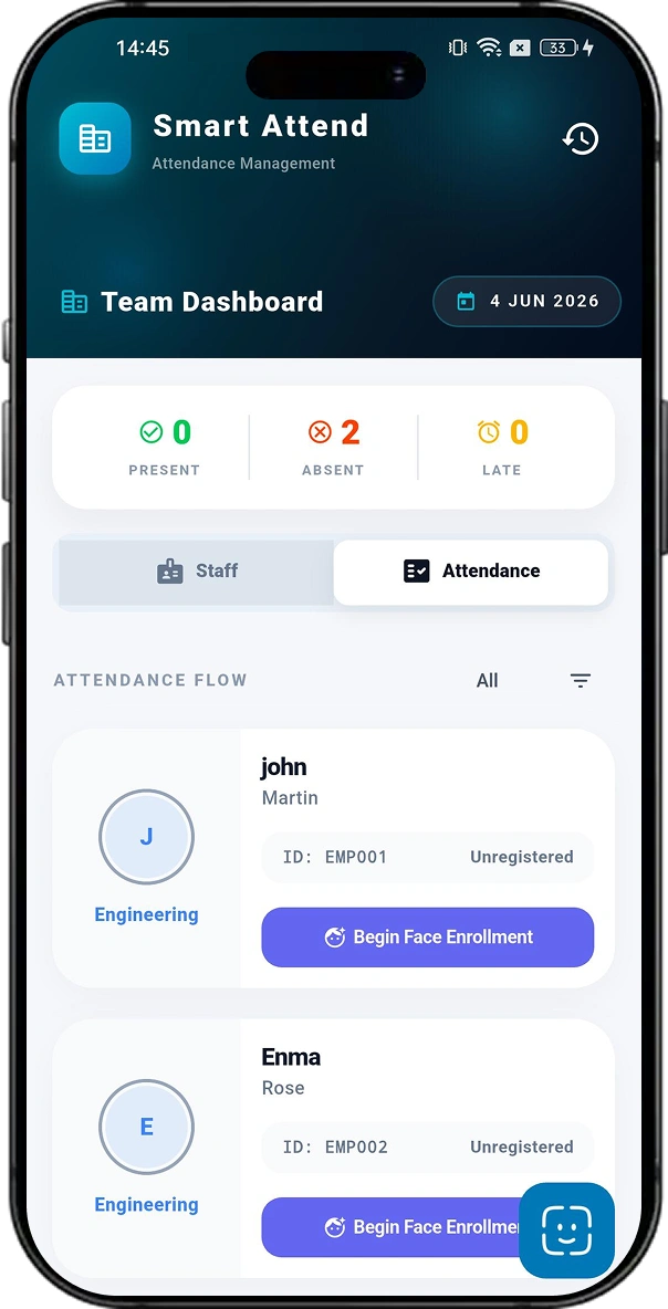 Smart Attend screen 2